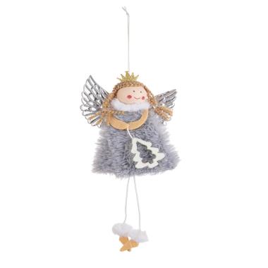 Decorazione Natalizia Angelo Abito Grigio cm.22 |Bizzotto