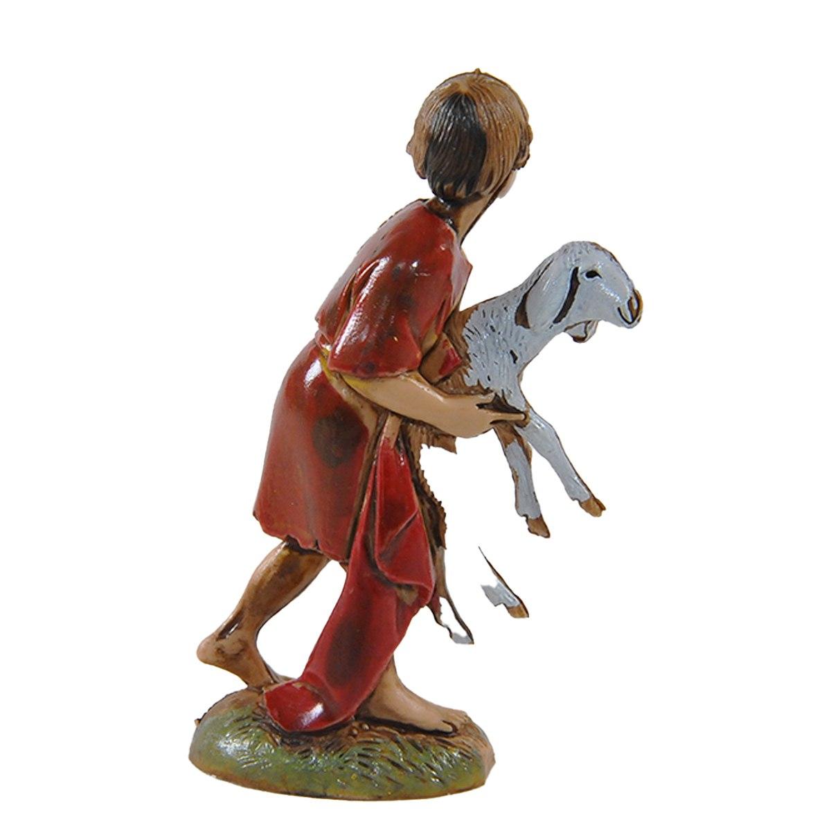 Statua cm.10 Bambino con Pecora | Moranduzzo