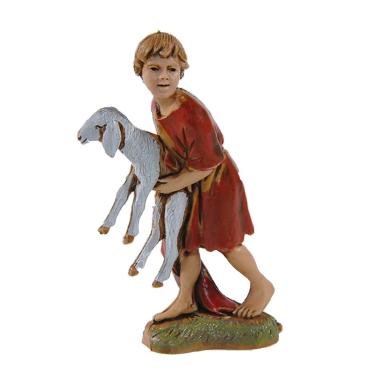Statua cm.10 Bambino con Pecora | Moranduzzo