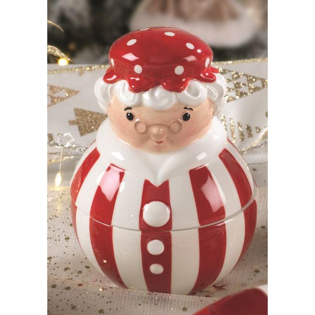 Barattolo Natale Ceramica con Babba Natale cm.ÃƒÂ˜10x14