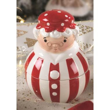 Barattolo Natale Ceramica con Babba Natale cm.ÃƒÂ˜10x14