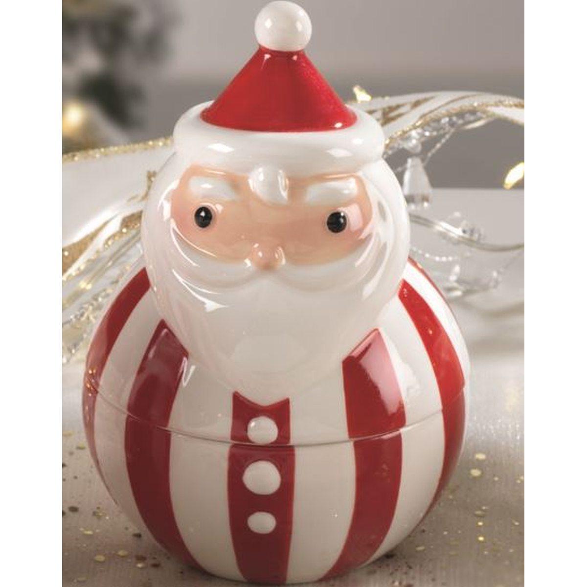 Barattolo Natale Ceramica con Babbo Natale cm.ÃƒÂ˜10x14