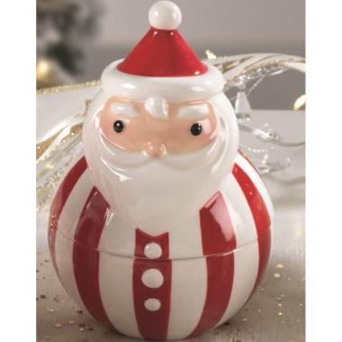 Barattolo Natale Ceramica con Babbo Natale cm.ÃƒÂ˜10x14
