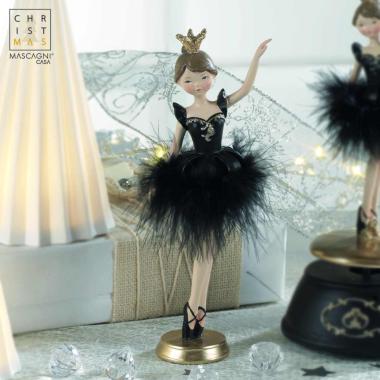 Statua Ragazza Ballerina Resina con Tutu Nero cm.21 |Mascagni