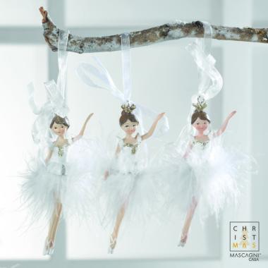 Appendino Ballerina Resina con Tutu Bianco cm.11,5 |Mascagni