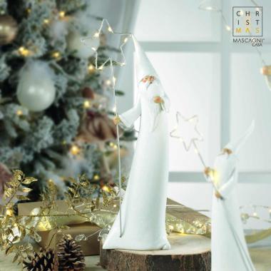 Babbo Natale Resina cm.37 Bianco con LED |Mascagni