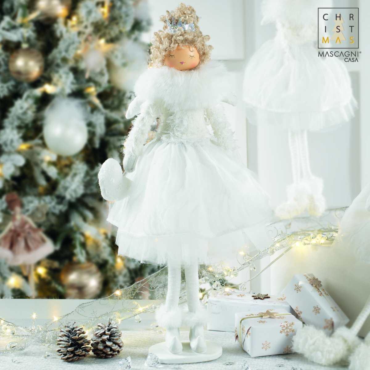 Pupazzo Angelo in Tessuto Bianco cm.50 |Mascagni