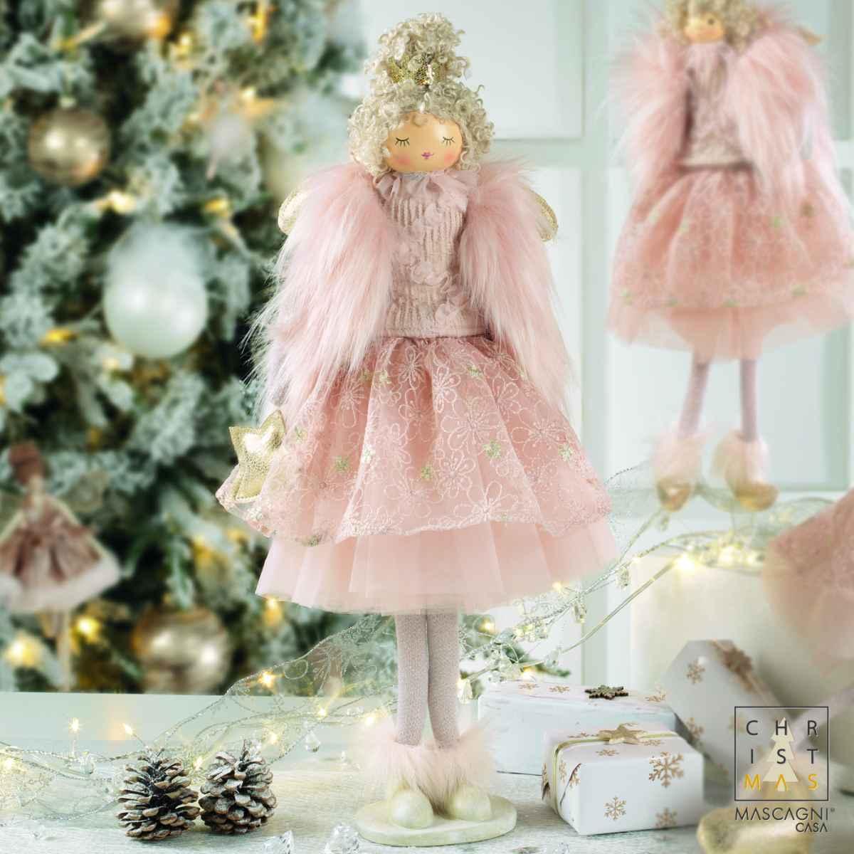Pupazzo Angelo in Tessuto Rosa cm.50 |Mascagni