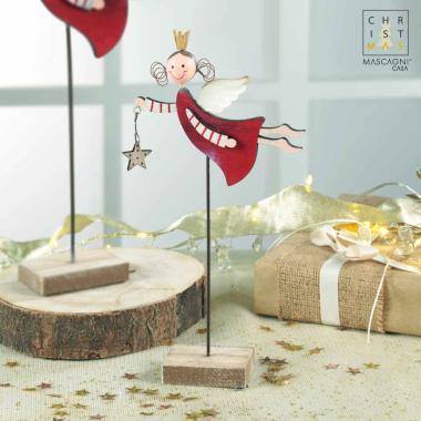 Angelo Legno con Piedistallo cm.27 |Mascagni