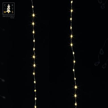 Luci Natale Esterno Batteria LED 80 Micro Bianco Caldo con Flash e Timer |Mascagni