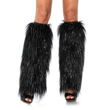 Scaldamuscoli Pelosi Nero e Argento |Leg Avenue