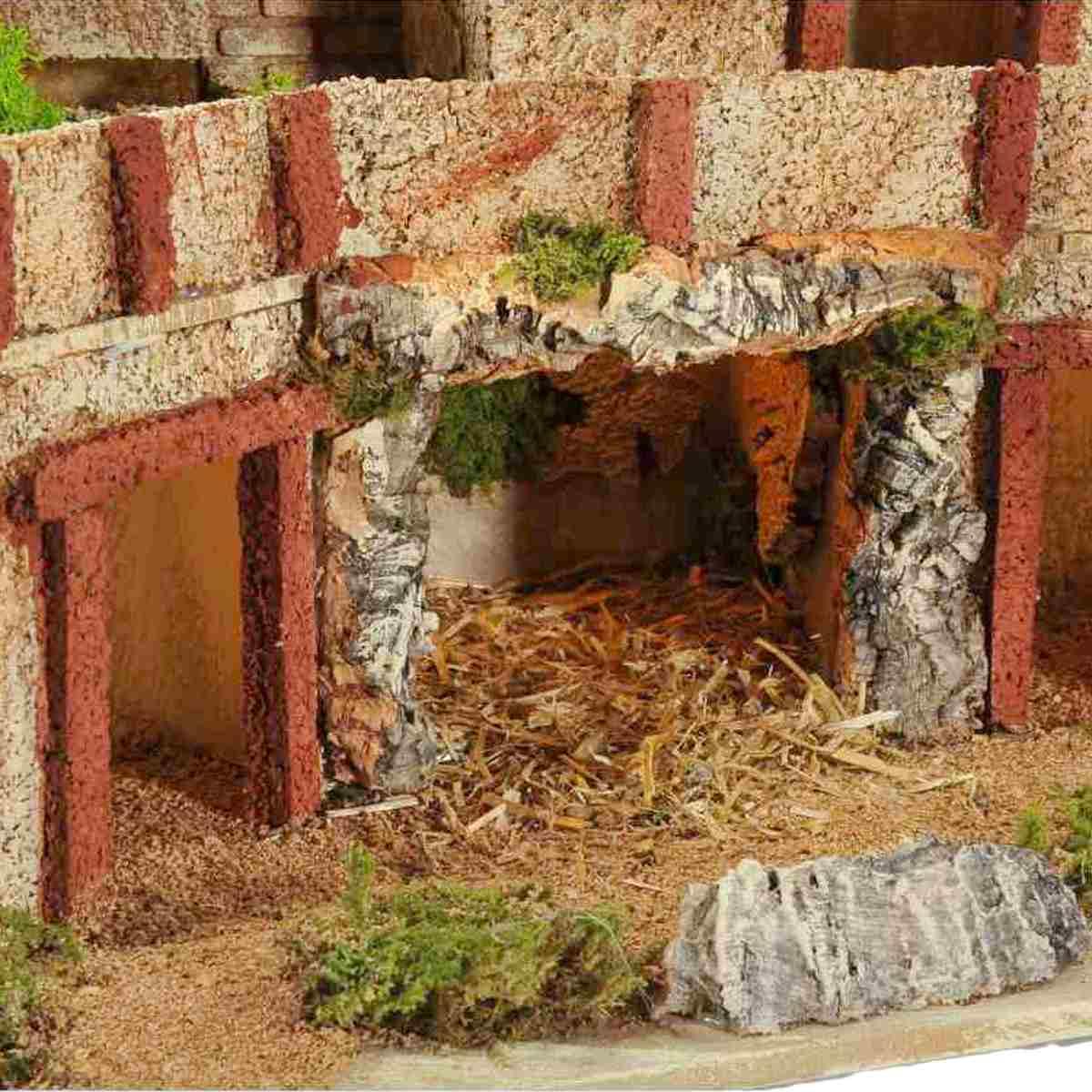 Paesaggio Legno con Luci Fontana cm.48x28xH40 | Arte del Presepe