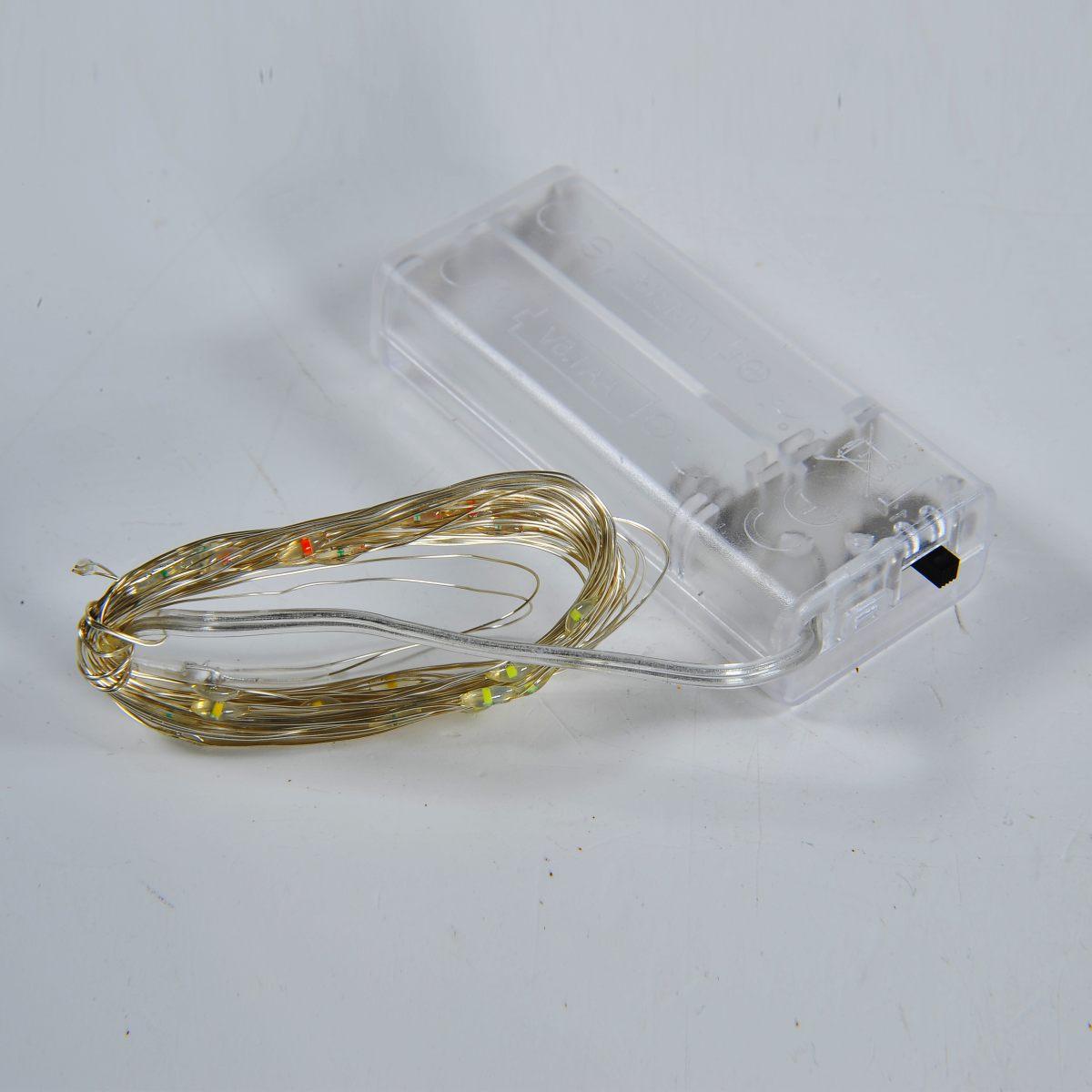 Luci Natale Esterno Batteria LED 40 Micro Multicolor mt.4 |Vacchetti