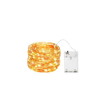 Luci Natale Esterno Batteria LED 60 Micro Bianco Calda mt.6 |Vacchetti