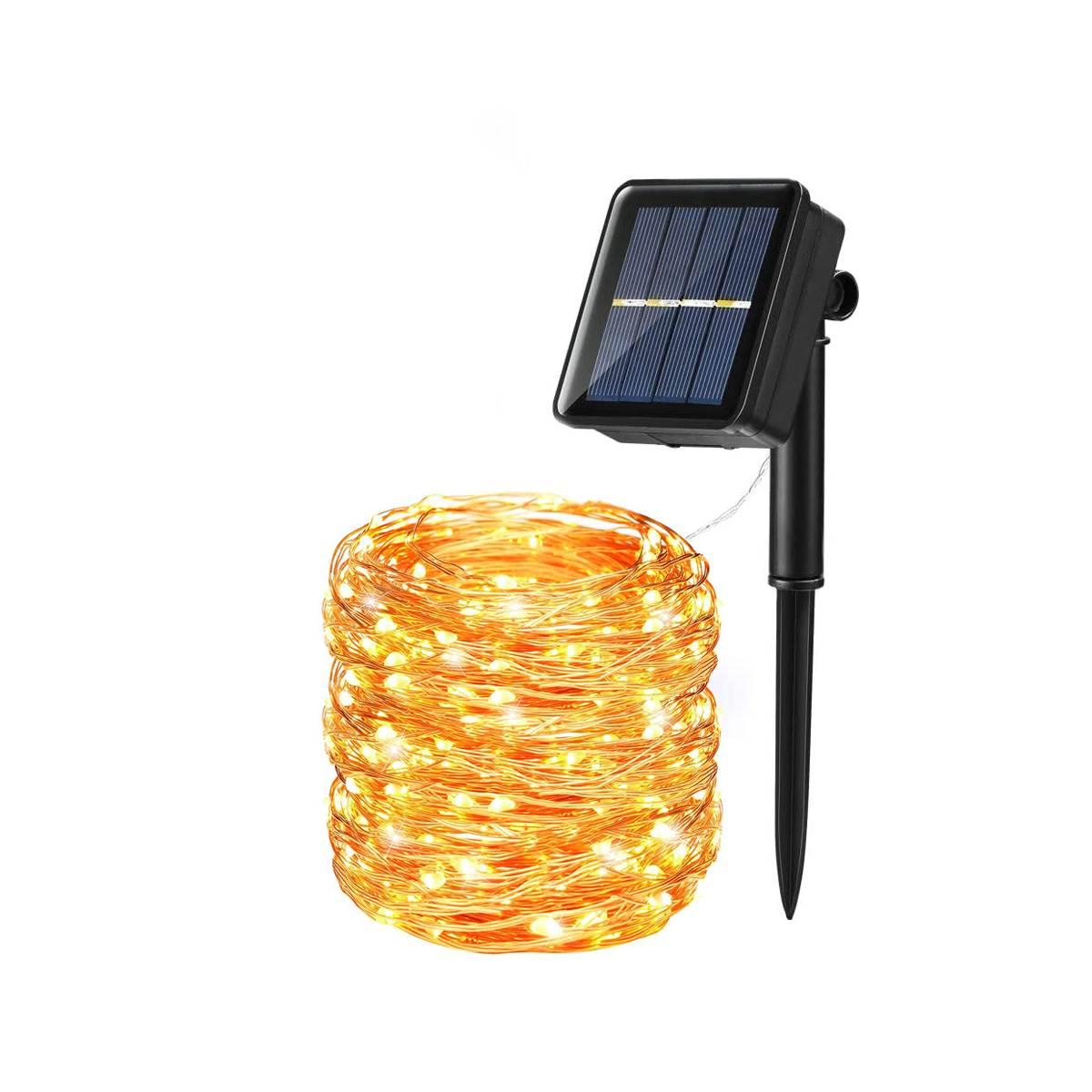 Luci Natale esterno LED 500 Micro Bianco Caldo con Giochi Luce Solare mt.50 |New Power