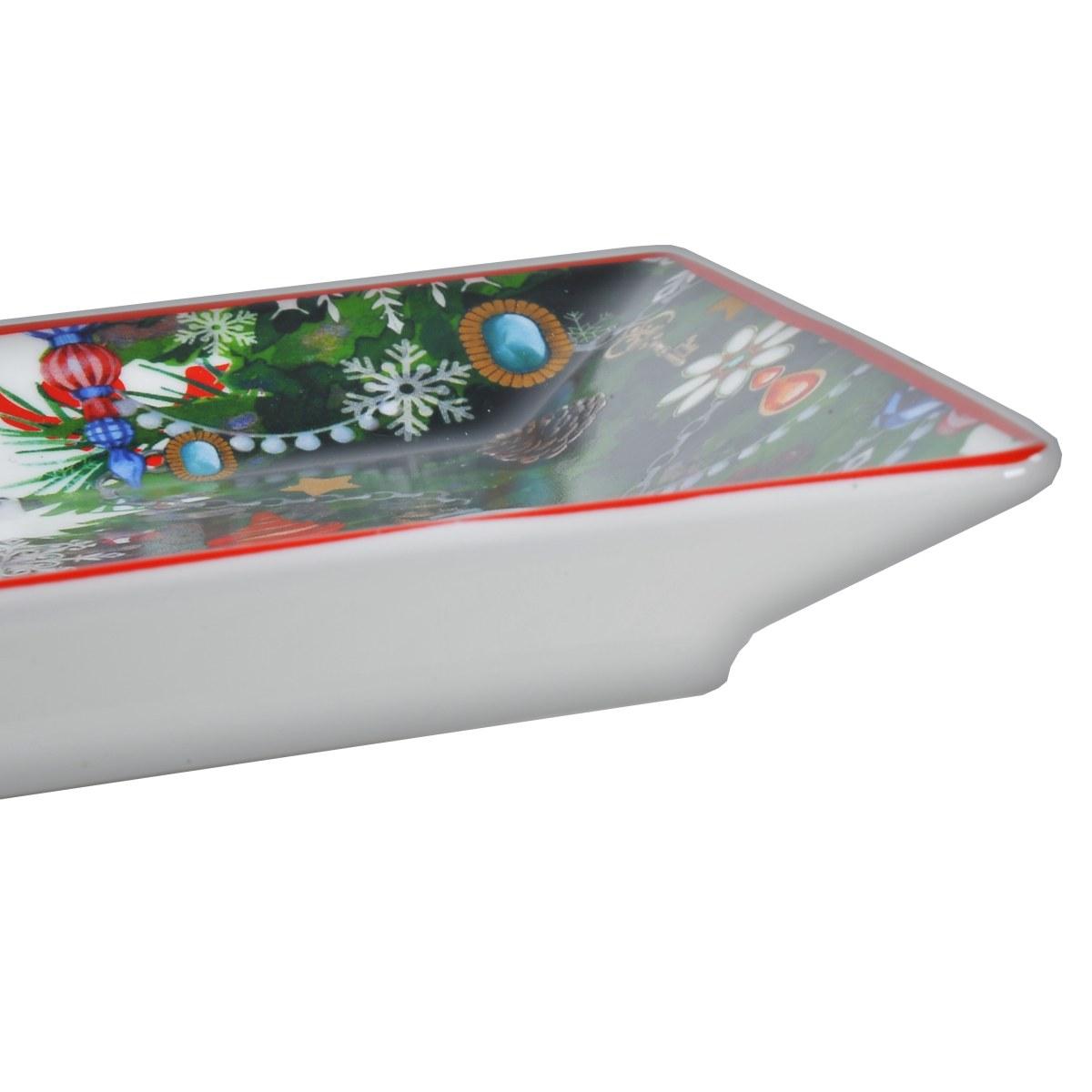 Vassoio Porcellana Fade Xmas Dreamt. Rettangolare cm.31x15 |Fade