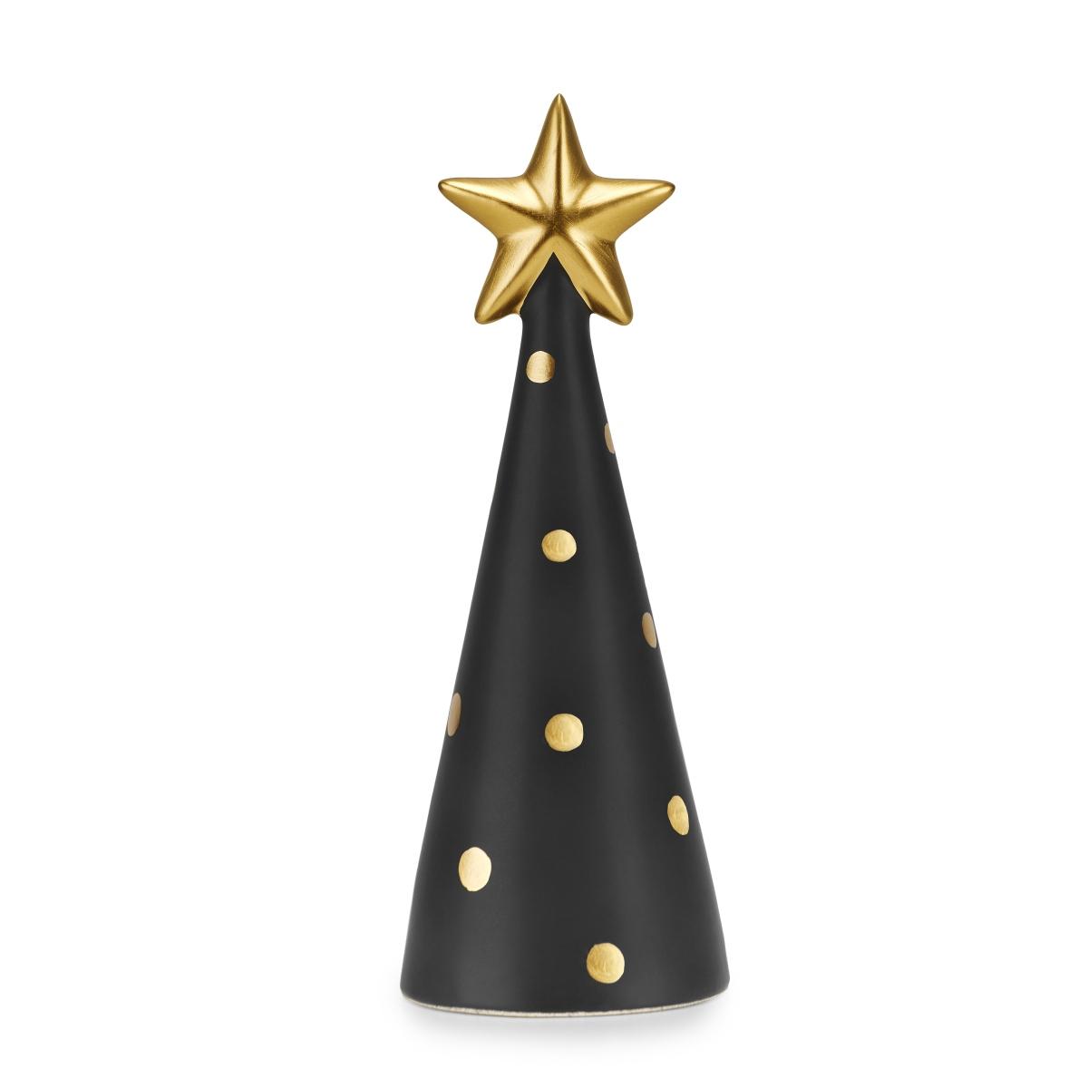 Albero Natale cm.27 Nero Pois Ceramica |Fade