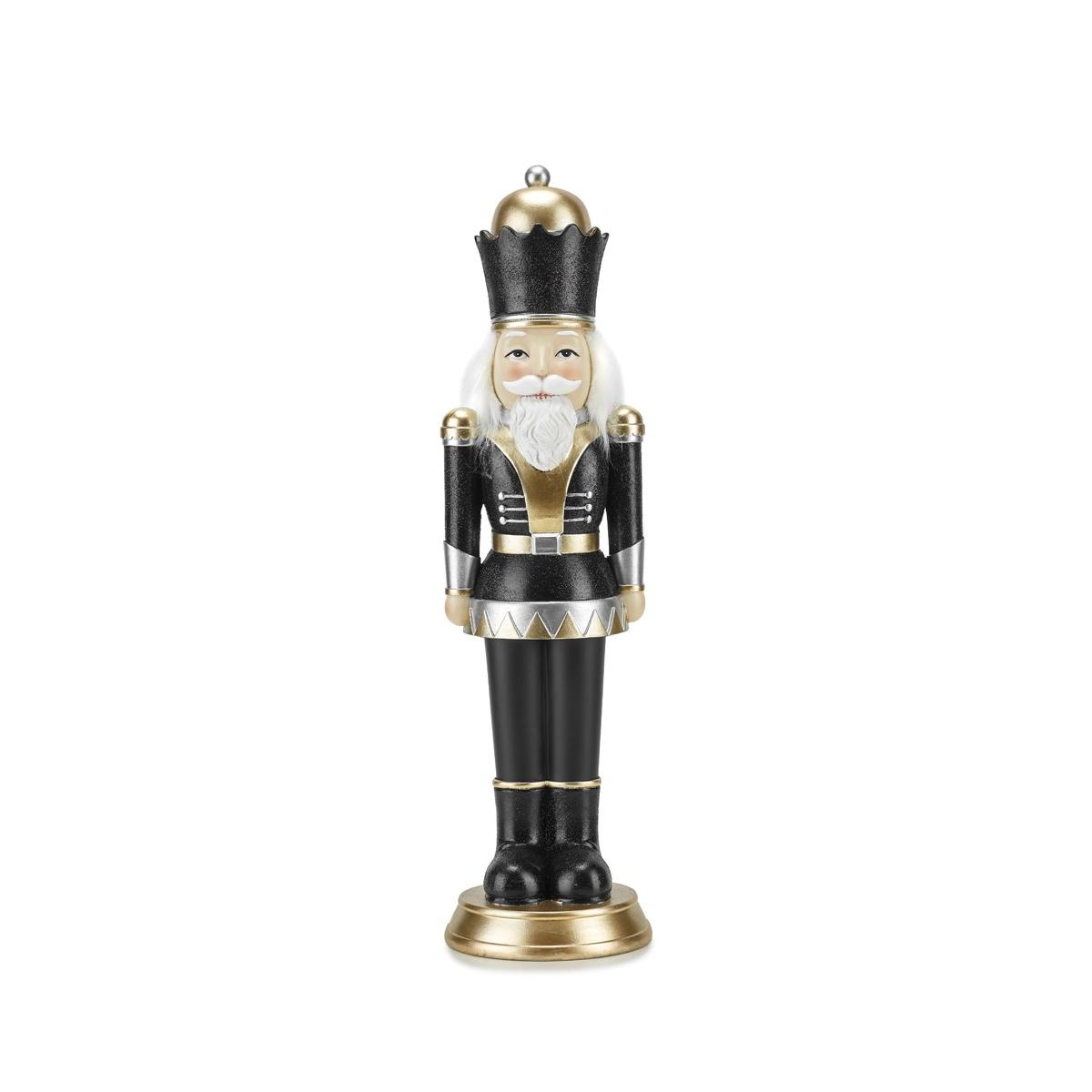 Soldatino Schiaccianoci Resina cm.42 Nero e Oro |Fade