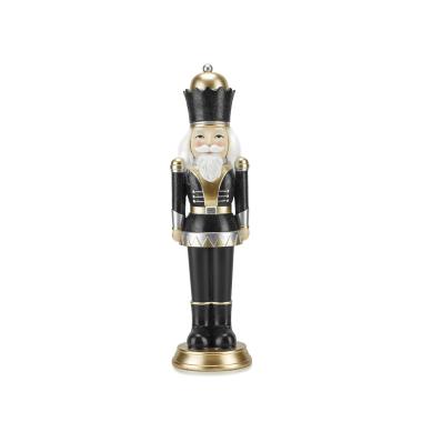 Soldatino Schiaccianoci Resina cm.42 Nero e Oro |Fade