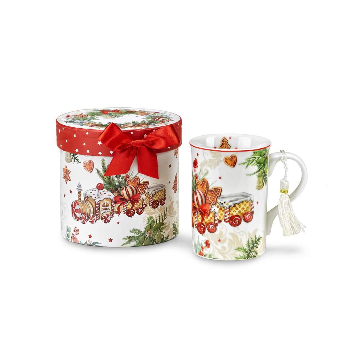 Tazza Natalizia Colazione Natale Colazione Porcellana Fade Gingerbread cm.12x11 |Fade