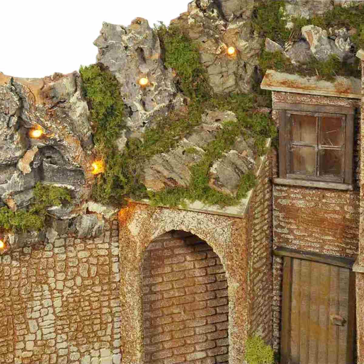 Paesaggio con Luci Cancello Ambientazioni cm.57x37xH47 | Arte del Presepe