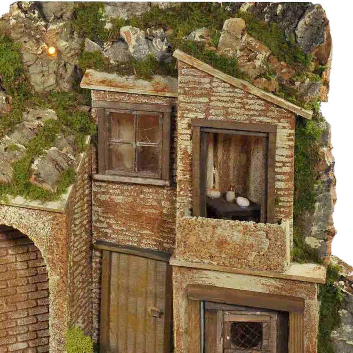 Paesaggio con Luci Cancello Ambientazioni cm.57x37xH47 | Arte del Presepe