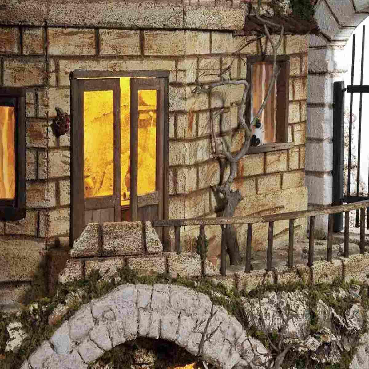 Paesaggio con Luci Maxi 2 moduli con Ambientazioni cm.154x58xH105 | Arte del Presepe