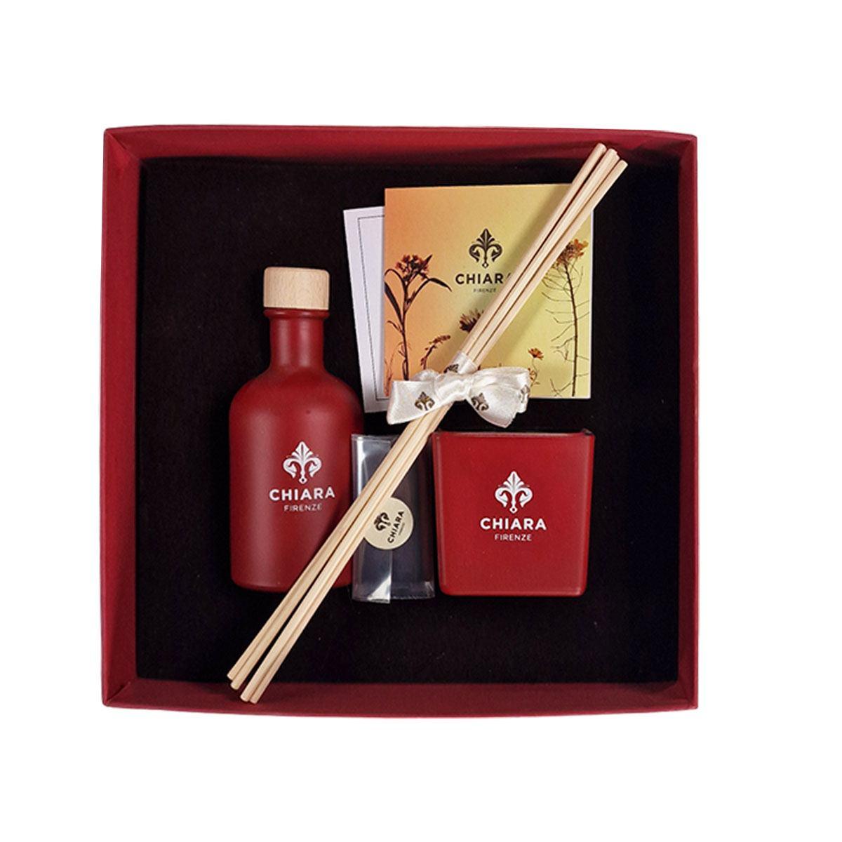 Profumatore Ambiente Chiara Diffusore con Candela Rosso Fiorentino ml.100 |Chiara Firenze