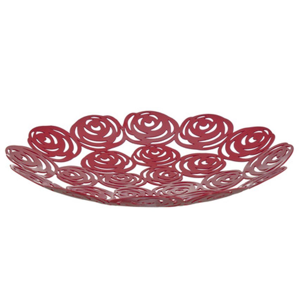 Portafrutta Metallo Rose Rosse cm.30 |Montemaggi