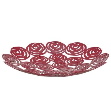 Portafrutta Metallo Rose Rosse cm.30 |Montemaggi