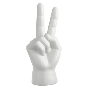 Mano Ceramica Bianca Segno Vittoria cm.10x7x23