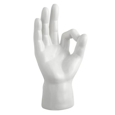 Mano Ceramica Bianca Segno Okay cm.10x9x23