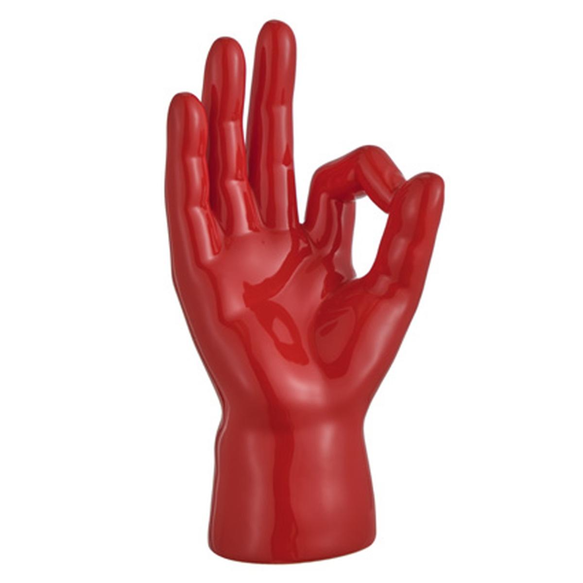 Mano Ceramica Rossa Okay cm.10x9x23 | Montemaggi
