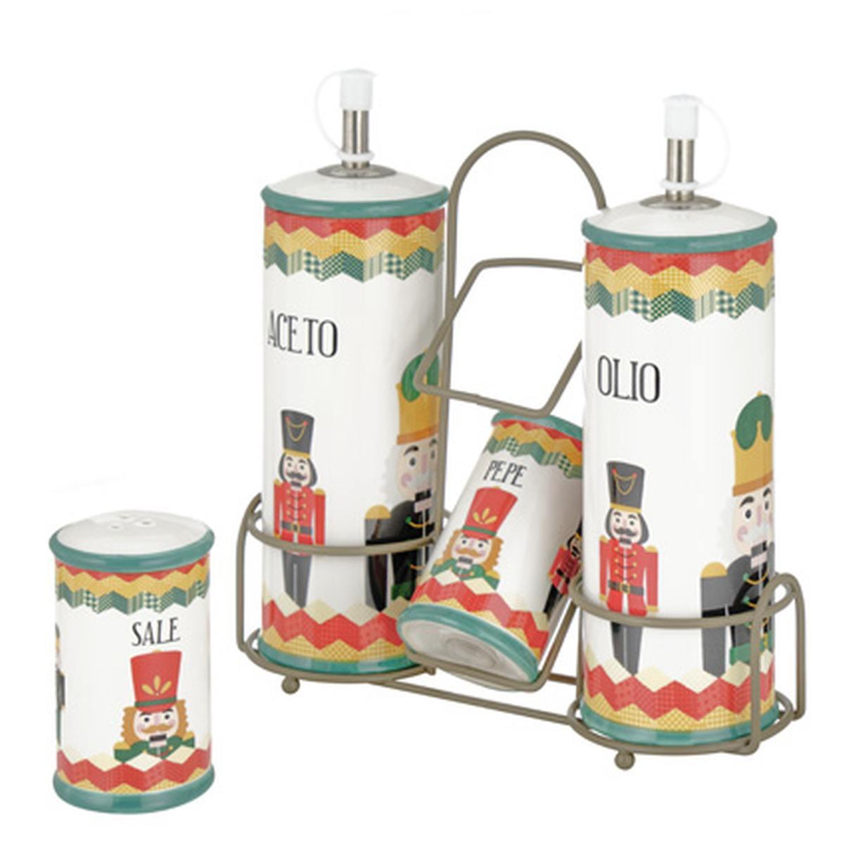 Menage Ceramica Schiaccianoci con Supporto Set pz.4 |Montemaggi