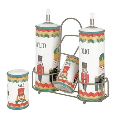 Menage Ceramica Schiaccianoci con Supporto Set pz.4 |Montemaggi