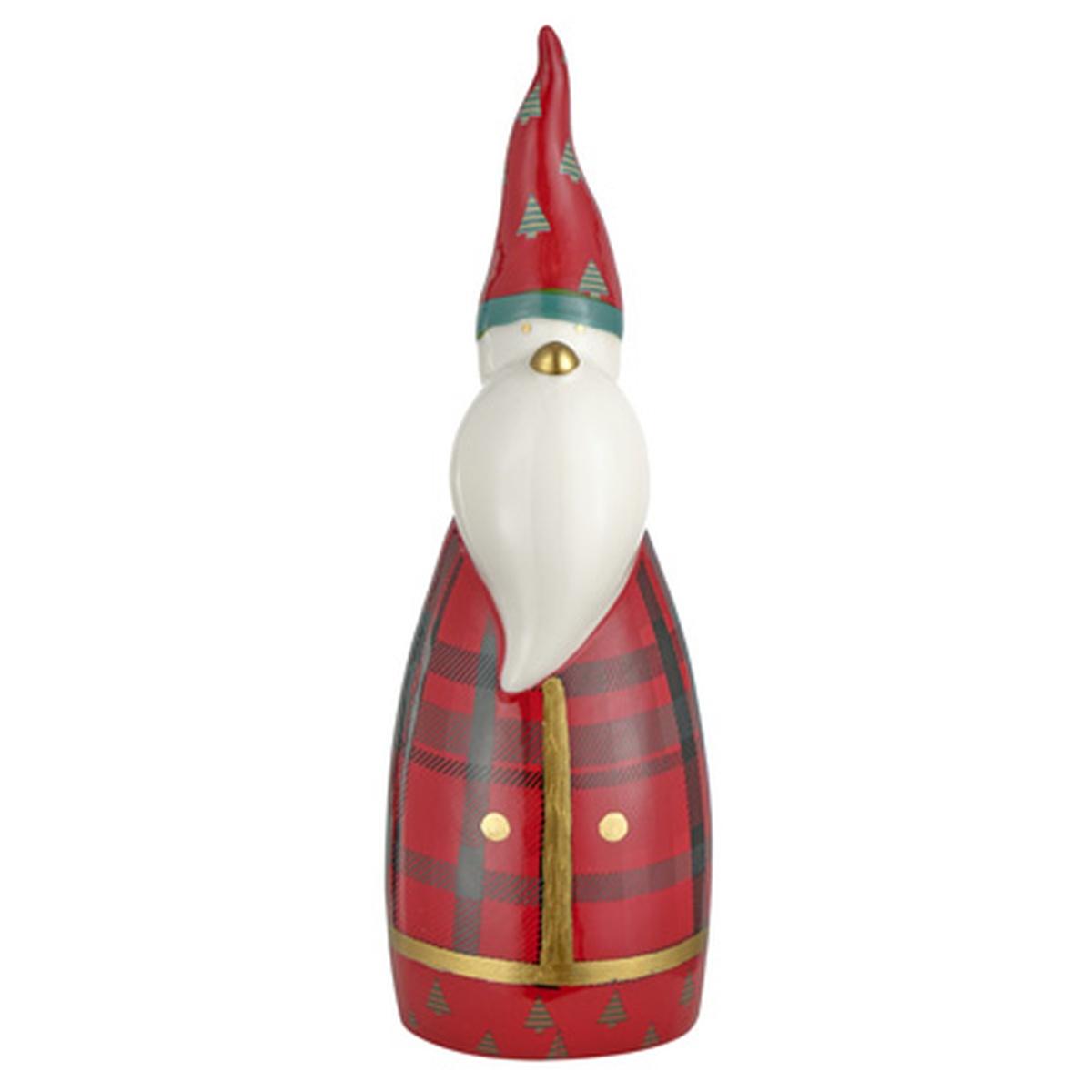 Babbo Natale Porcellana cm.22 Tartan |Montemaggi