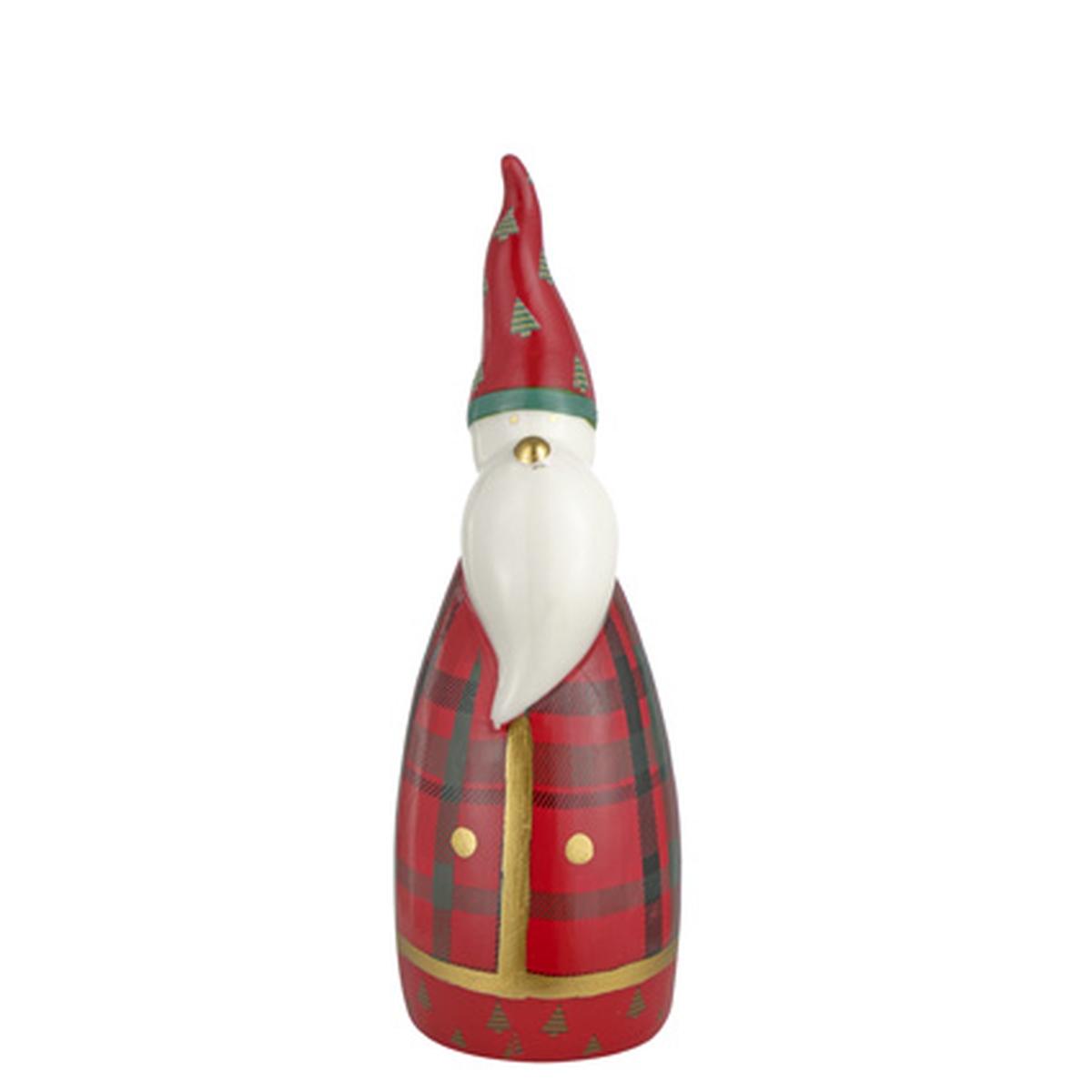 Babbo Natale Porcellana cm.16 Tartan |Montemaggi