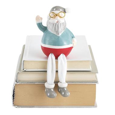 Babbo Natale Ceramica Abito Grigio con Gambe cm.10 |Montemaggi