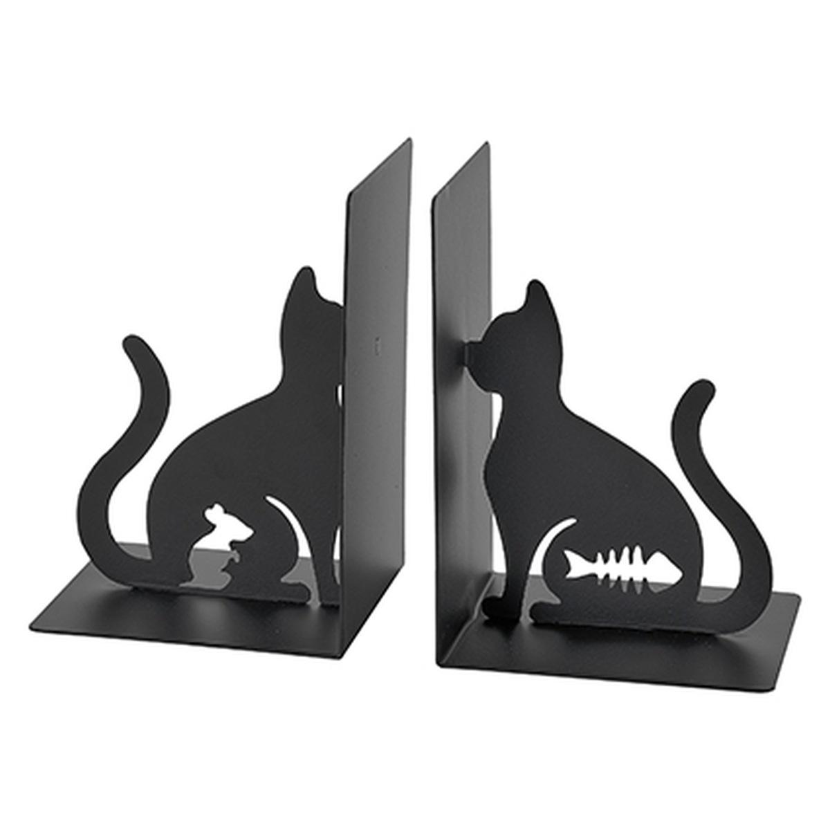 Ferma Libri Metallo Gatti Neri cm.12x10x17 | Montemaggi