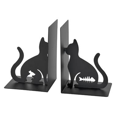 Ferma Libri Metallo Gatti Neri cm.12x10x17 | Montemaggi