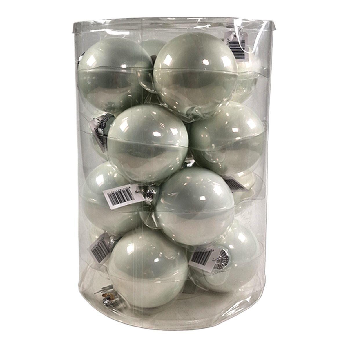 Pallina Natale Vetro cm.Ø8 Bianche Set pz.16 |Silani