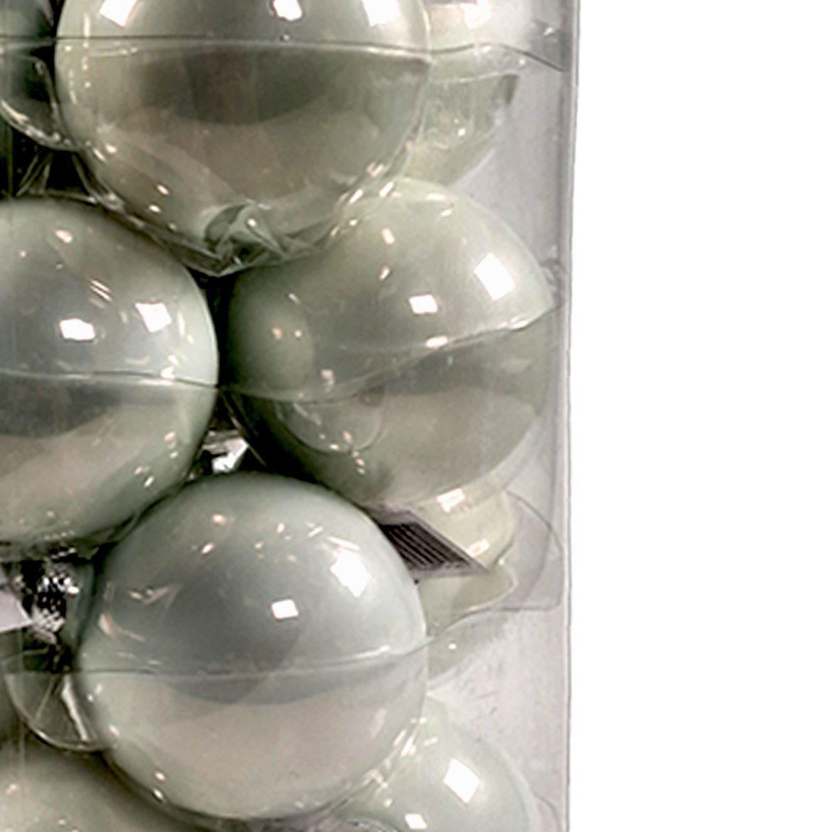 Pallina Natale Vetro cm.Ø8 Bianche Set pz.16 |Silani