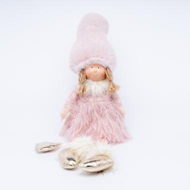 Pupazzo Bambina Seduta con Abito Rosa cm.50 |Silani