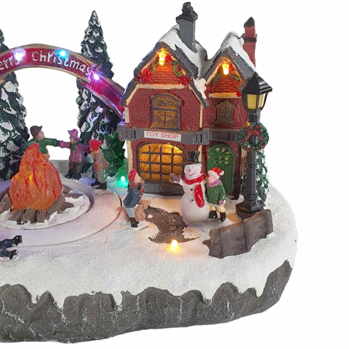 Giostra Natale Villaggio Scout con Luci Mov Suoni cm.35x19x21 |Silani