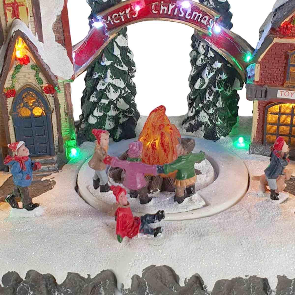 Giostra Natale Villaggio Scout con Luci Mov Suoni cm.35x19x21 |Silani