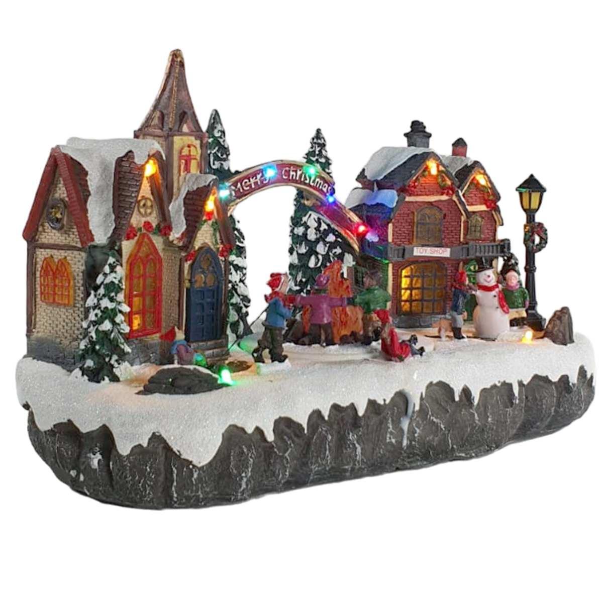 Giostra Natale Villaggio Scout con Luci Mov Suoni cm.35x19x21 |Silani