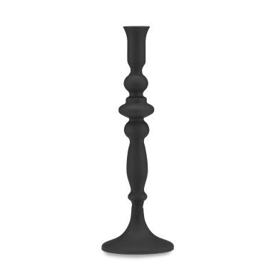 Candeliere con 1 Posto Candela Vetro Nero Opaco cm.30 |Fade