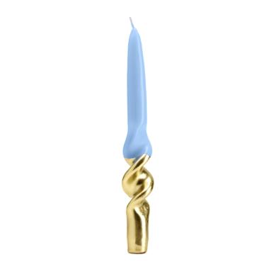 Candela cm.22 Tortiglione Oro/Blu Set pz.4 |Fade