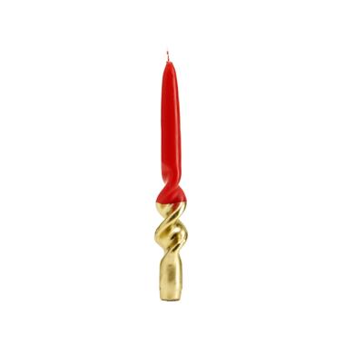 Candela cm.22 Tortiglione Oro/Rossa Set pz.4 |Fade