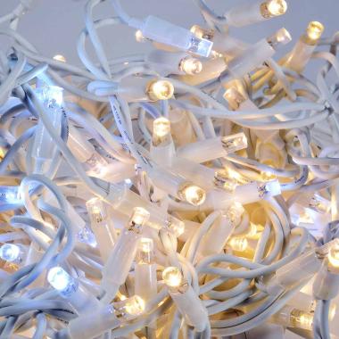 Luci Natale Tenda Esterno Professionale LED 100 Bianco Caldo Prolungabili cm.300X70 |Silani